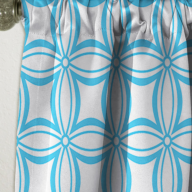 Rideau simple occultant avec motif rétro Mid-Century, L 52 po x L 108 po