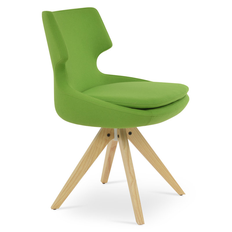 Patara Pyramid Swivel Dining Chair, Red, Natural