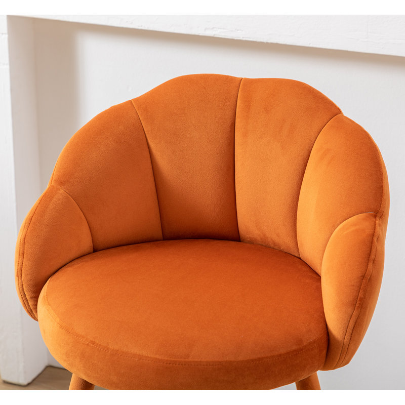 Damisi Upholstered Counter Stool with Metal Frame, Orange