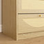 Commode 9 tiroirs avec façade en rotin bohème et finition naturelle-130670367