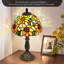 Grande lampe de table de style Tiffany de 8 pouces avec ampoule E12 - abat-jour baroque en verre pur fait à la main, base lourde et stable, décor facile à assembler pour la chambre à coucher, le salon et le bureau