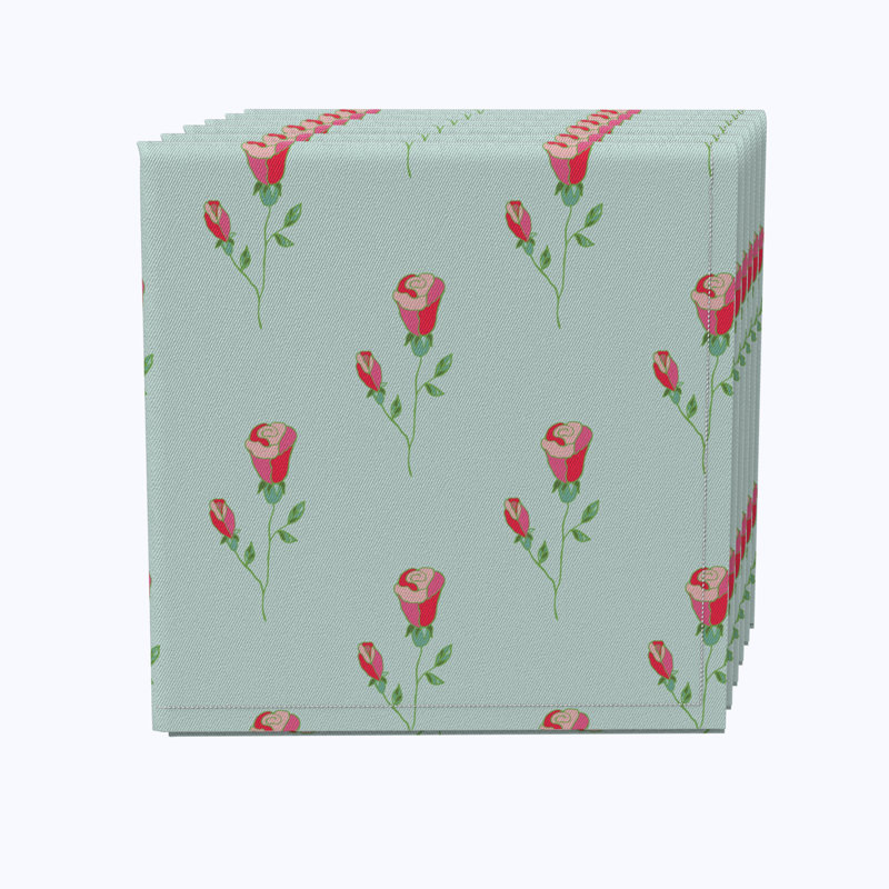 Cotton Twill Floral Square Napkin