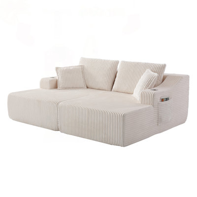 83" Oversized Boneless Double Chaise Lounge Sofa with Deep Seat