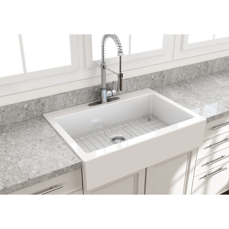 Nuova 34'' L Retro-fit Apron-Front Kitchen Sink, White