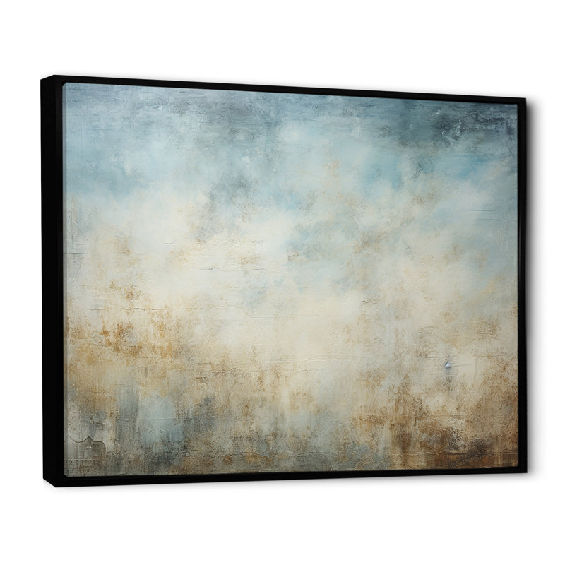 " Elegant Sky Whispers VII ", Black Floater Framed, 34" H x 44" W x 1.5" D
