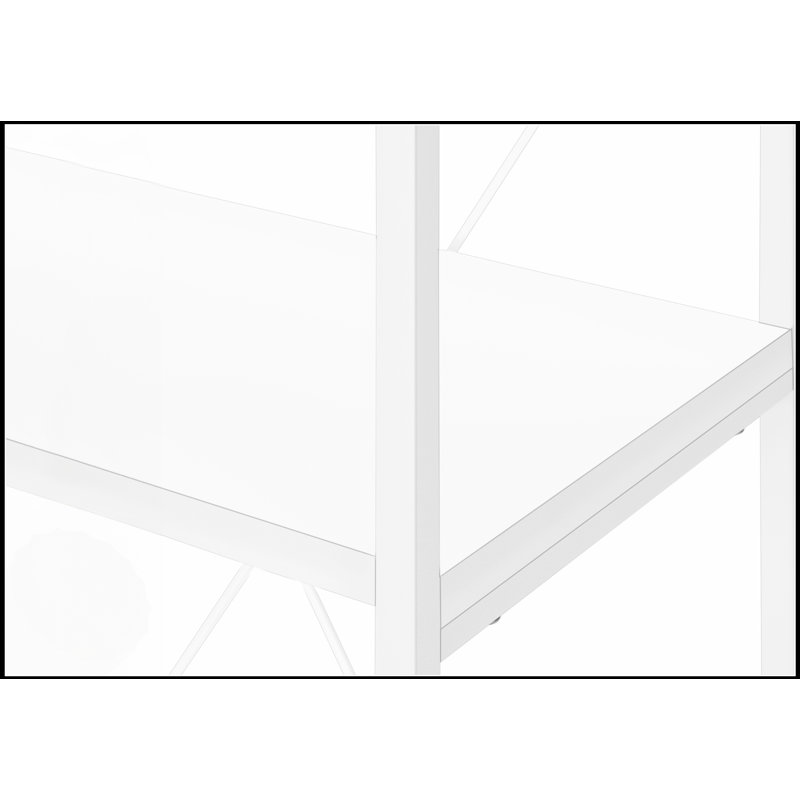 Bibliothèque moderne à 4 niveaux avec tablettes spacieuses et structure en métal robuste, pour le rangement de bureau et de chambre à coucher