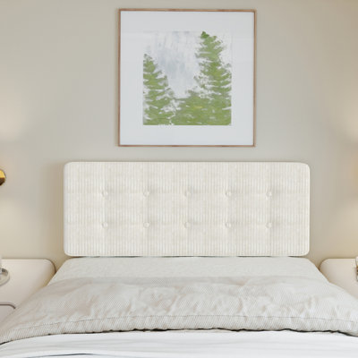 Peel & Stick Upholstered Headboard Twin Size - Easy Self-adhesive Fabric Headboard With Soundproof Wall Panels - Channel Tufted, Wall Mounted, No Tools Installation For Bedroom（beige）