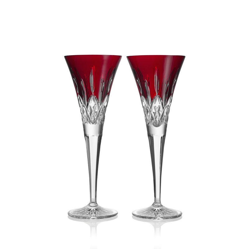 Lismore Red Toasting Flute 170ml 5.5oz Set of 2