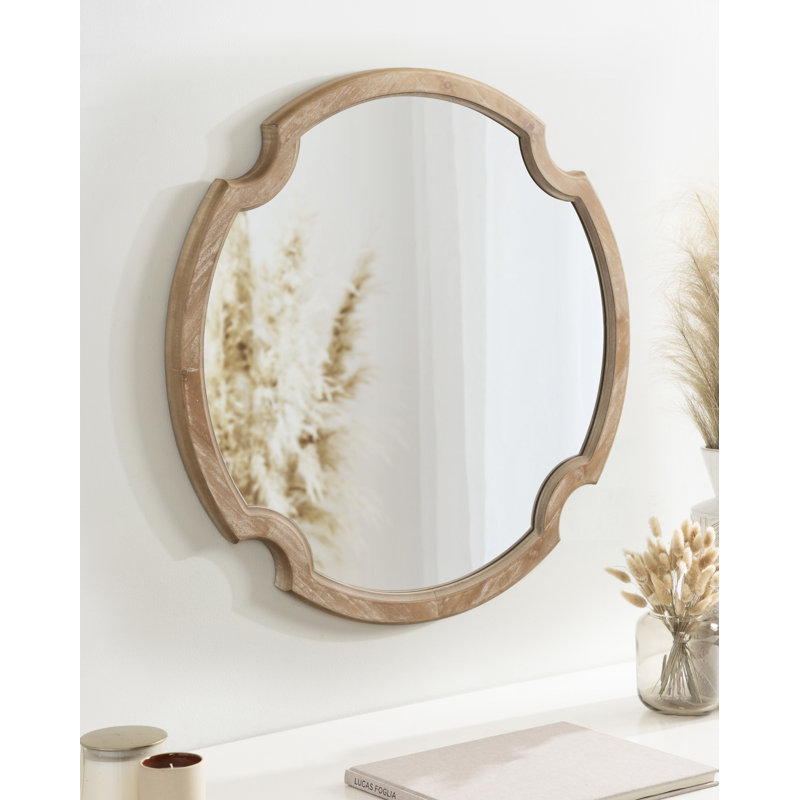 Miroir Illinois festonné 28 x 28, Naturel