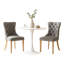 Ensemble de table de salle à manger, table de salle à manger ronde de 24 po et 2 chaises de salle à manger en velours avec pieds plaqués or-773567541-773567540