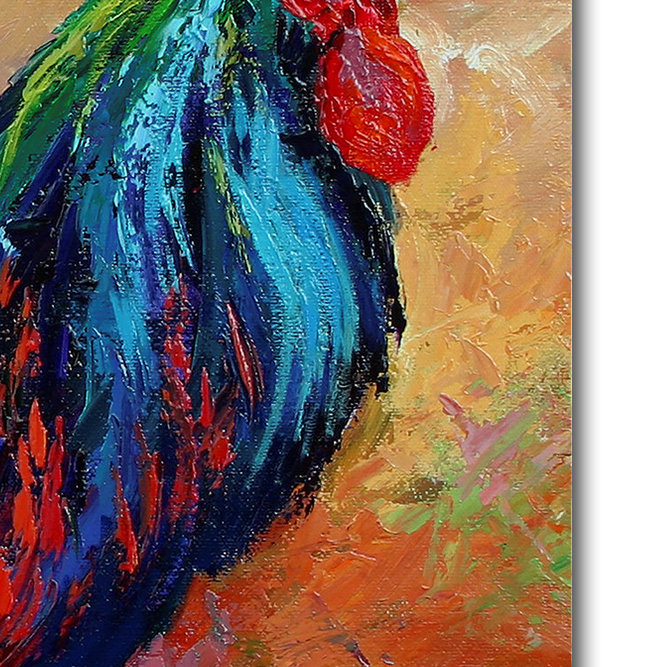 Imprimé « mr t rooster », H 14 po x l 14 po x P 2 po, Toile tendue