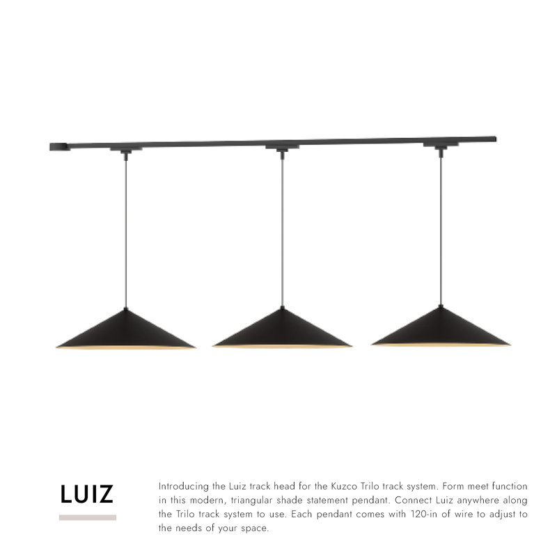 Luiz 81-in Black dimmable LED Trilo Ceiling Kit, Matte Black