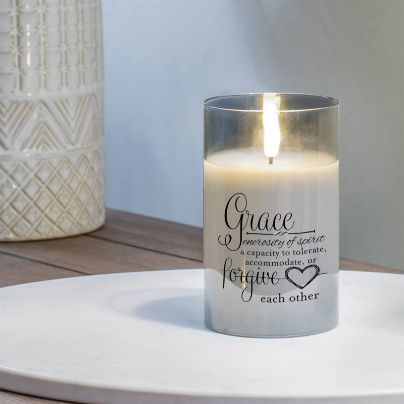 Flameless Jar Candle with Glass Holder