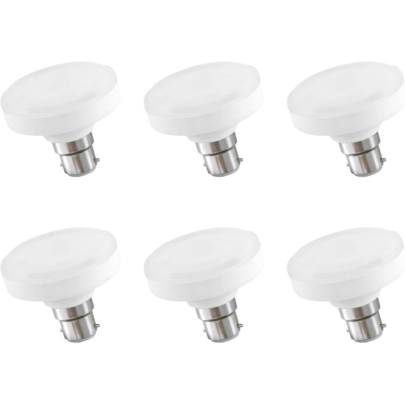 Bayonet LED Bulb, T75 R50 Reflector 12W (100W Equivalent) Cool White 6400K Non-Dimmbale 1200lm,B22 Flat SES LED Spotlight Bright Bulb Wide Angle Home Decoration Pack of 6