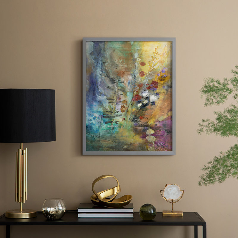 «Fall Fling», reproduction encadrée - bois massif, H 15 po x l 12 po, Gris
