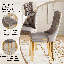 Ensemble de table de salle à manger 71 ", ensemble de table de salle à manger moderne avec plateau en verre trempé, chaises en velours et pieds en métal doré-373501623-373501616