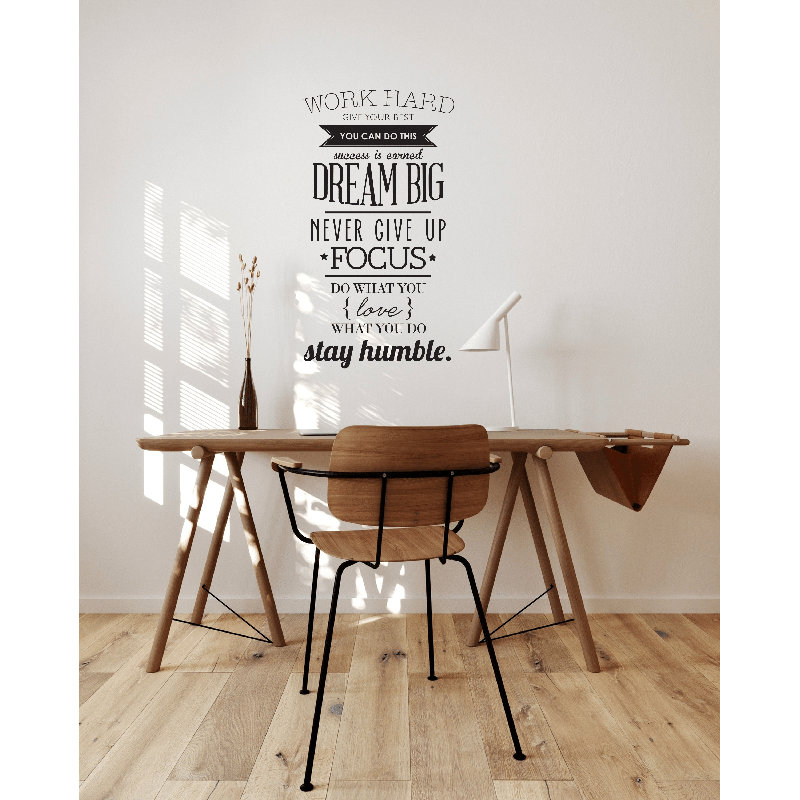 Text & Numbers Non-Wall Damaging Wall Decal, Black