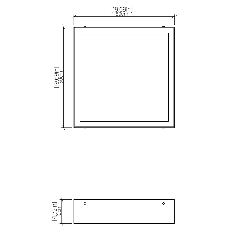 Meio 1 - Light LED Flush Mount, 4.68" H x 19.5" W x 19.5" D, Organic White