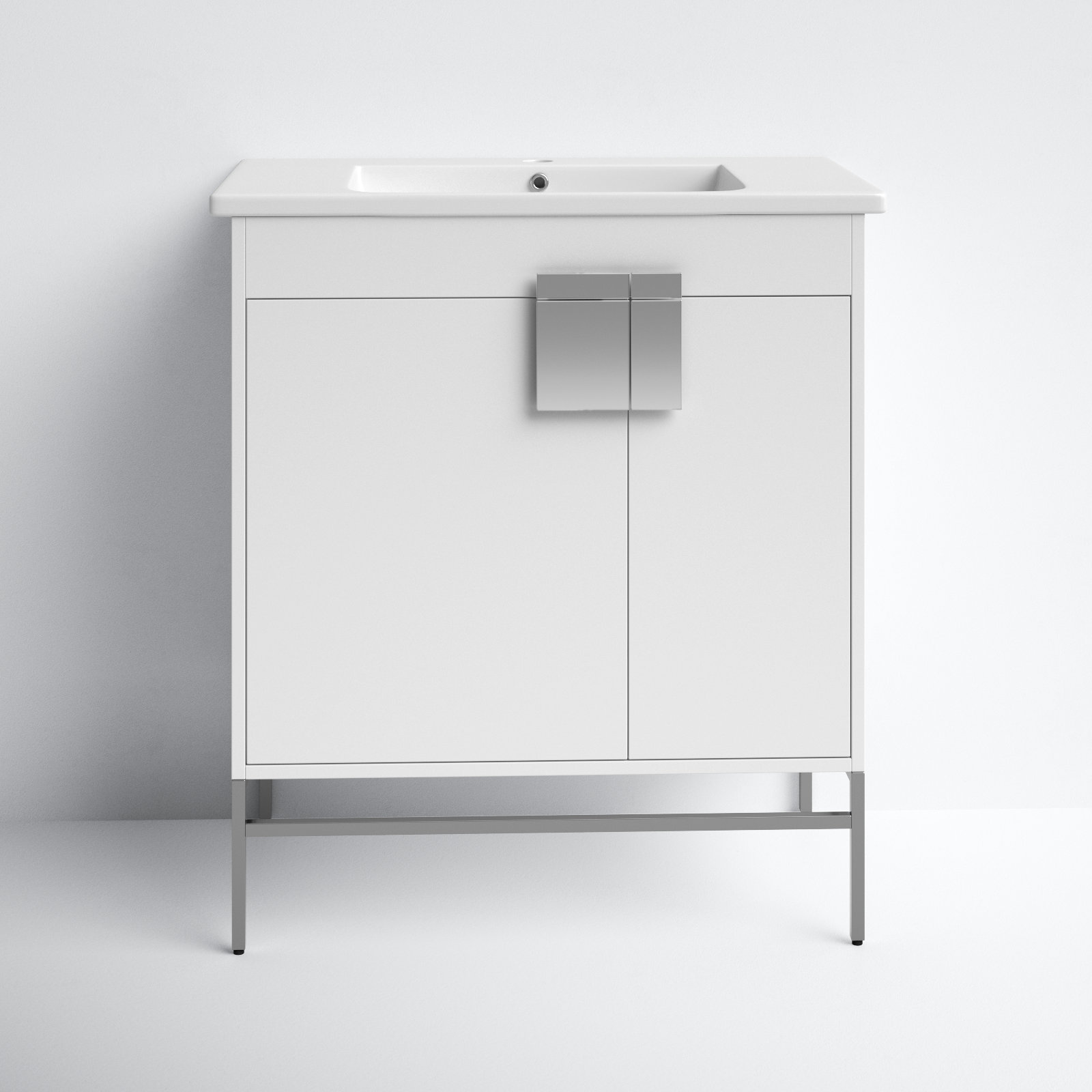 Maisie 30'' Single Bathroom Vanity, White, Polished Chrome