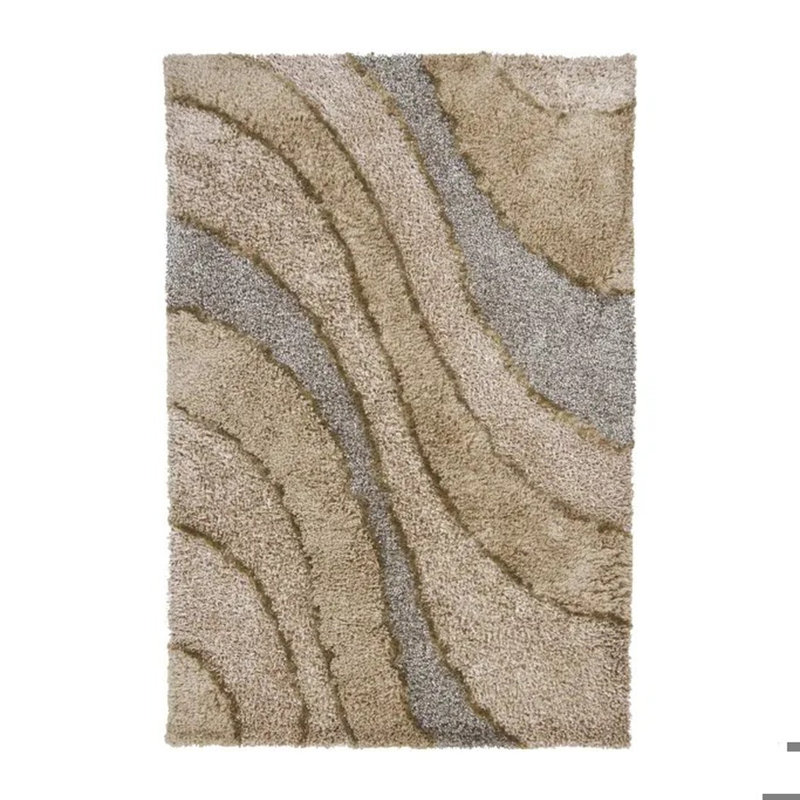 Tapis zone beige poils longs Isidore, Rectangle 7 pi 9 po x 10 pi 6 po