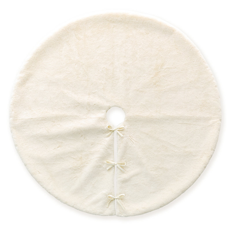Faux Fur Tree Skirt, White