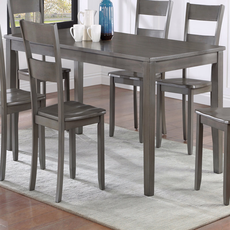 Contemporary Rectangular Dining Table Gray Wood Base