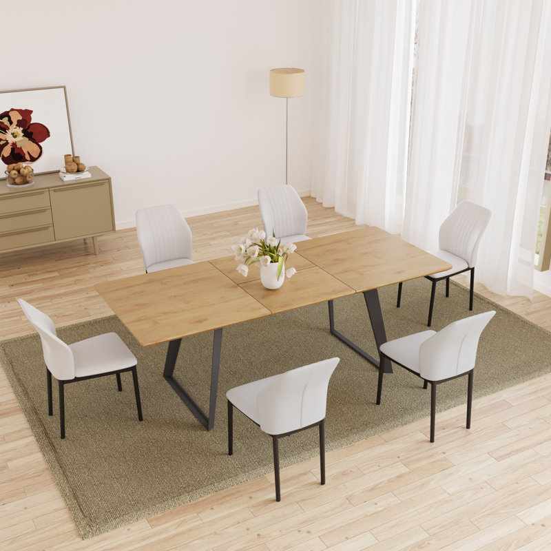 6 - Person Drop Leaf Dining Set, White