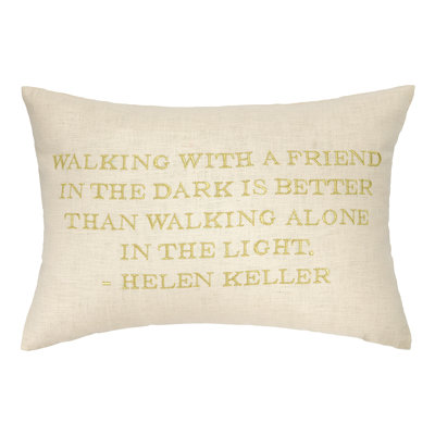 Embroidered Linen Throw Pillow
