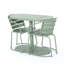 Santa Monica 39.5" W x 18.75" D x 29.5" H Iron Slat Back 3-Piece Bistro Set