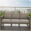 75" All-Weather Metal 3-Seat Patio Sofa Couch with Thick Beige Cushions & Khaki Frame