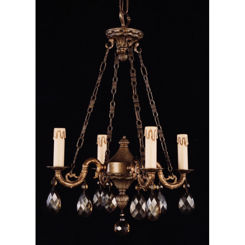 Demps 4 - Light Candle Style Chandelier, French Gold