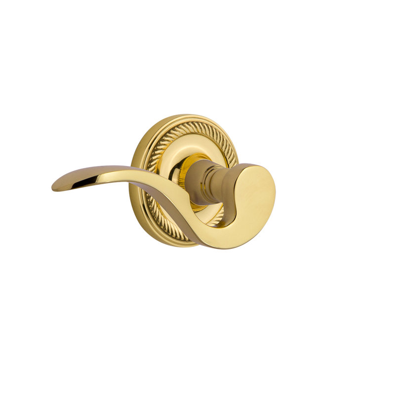 Rope Rosette Passage (Hall & Closet) with Manor Lever, 2.75", Satin Nickel, Left