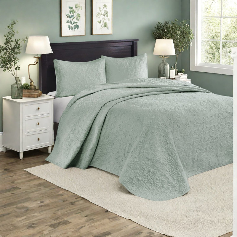 Premium Cotton Reversible Bedding Sets Seafoam Queen