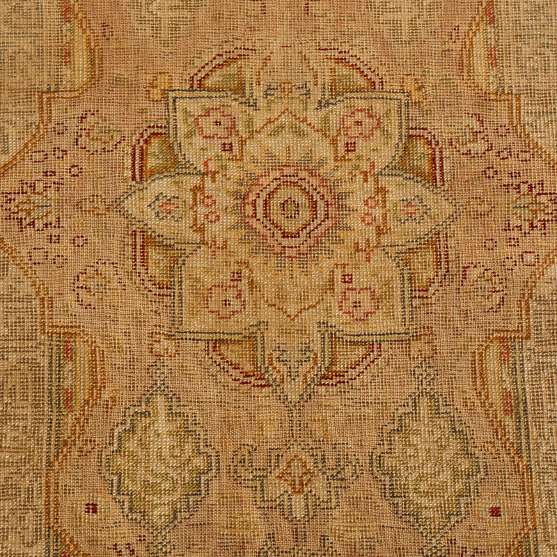 Wool Floral Area Rug in Beige
