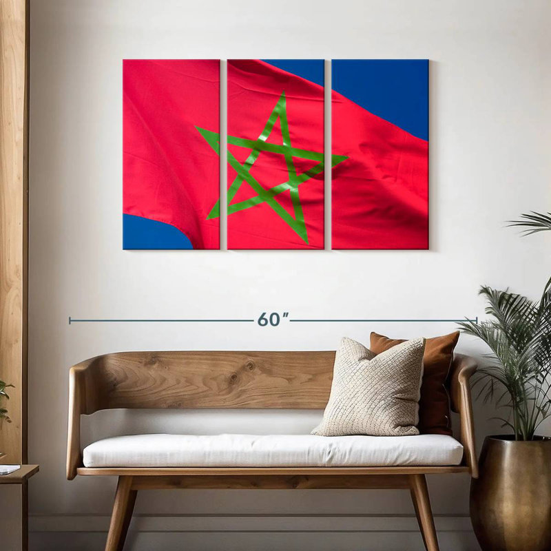 Drapeau marocain, H 28 po x l 45 po