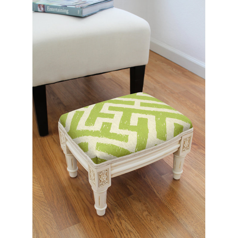 Kenshawn Upholstered Ottoman, Chartreuse Green