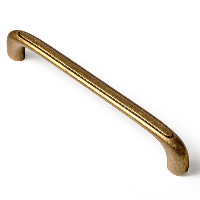 Poignée barre 5 po Center to Center, 12, Laiton antique, 5 3/16"