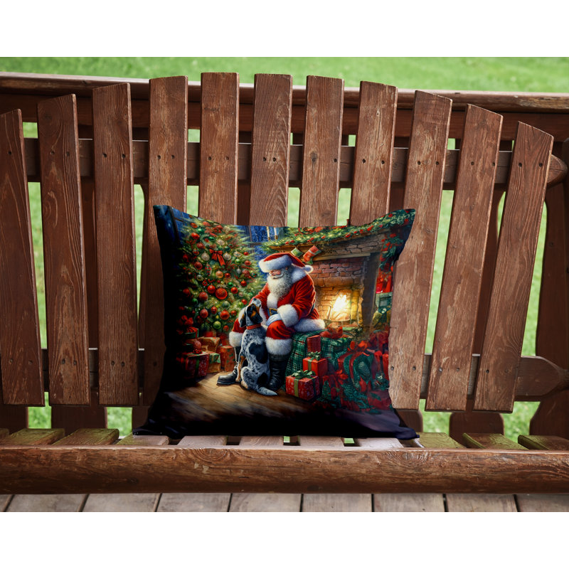 Coussin Bluetick Hound and Santa Claus, H 14 po x l 14 po