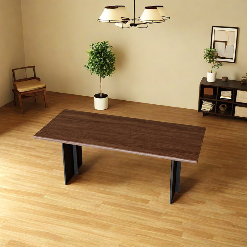 Walnut Solid Wood Top Dining Table, 29.52"H x 62.99"L x 31.49"W