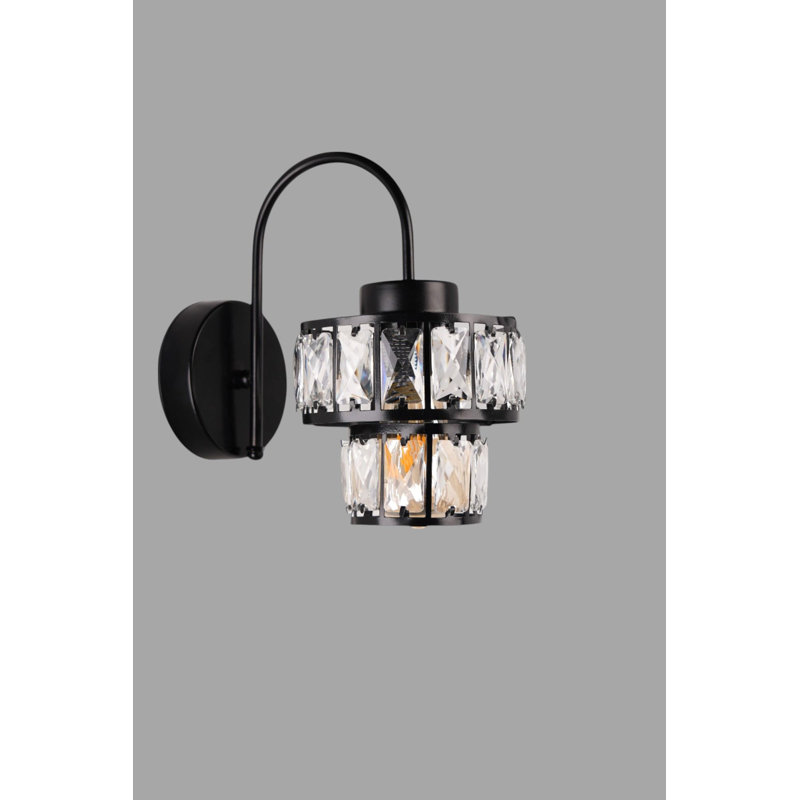 Stylish Wall Lamp with Metal Body, Black Finish, 6.2 x 10.6 inches | Ø6.3 x 1.2 inches Base Plate | E27 Socket, Max 40W (Bulb Not Included) | Perfect for Living Room, Bedroom, and Hallway Lighting