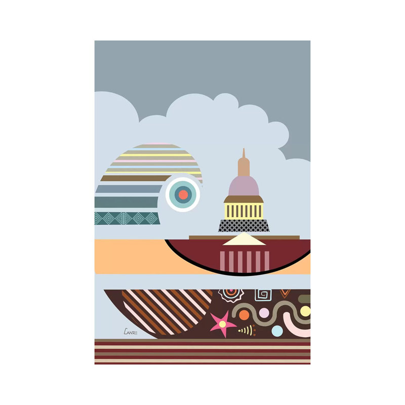 Capitol Building Stylized - Wrapped Canvas Print, 101.6 cm H x 66.04 cm W x 3.175 cm D
