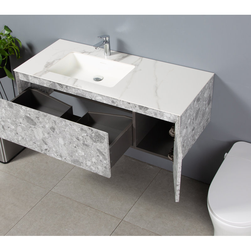 Ensemble de meuble-lavabo mural simple 48 po Luthman