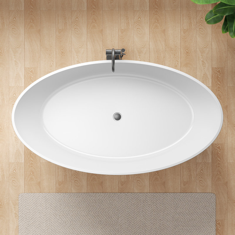 Cestino 66.5'' x 36.375'' Soaking Solid Surface Bathtub