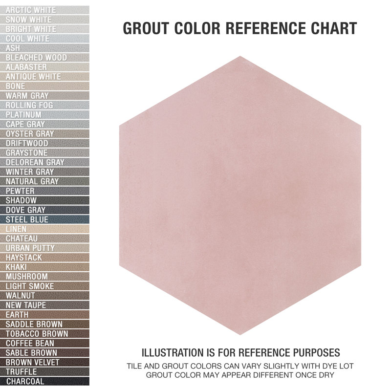 Horizon 7-3/4" x 9" Porcelain Wall & Floor Tile, Rosa