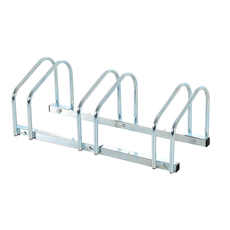 Aliaga Bike Parking Rack Bicycle Locking Storage Stand for 3 Cycling Silver
