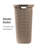  60L Slim Laundry Hamper, Clothes Basket, Lid, Wicker Style, Plastic-73408765