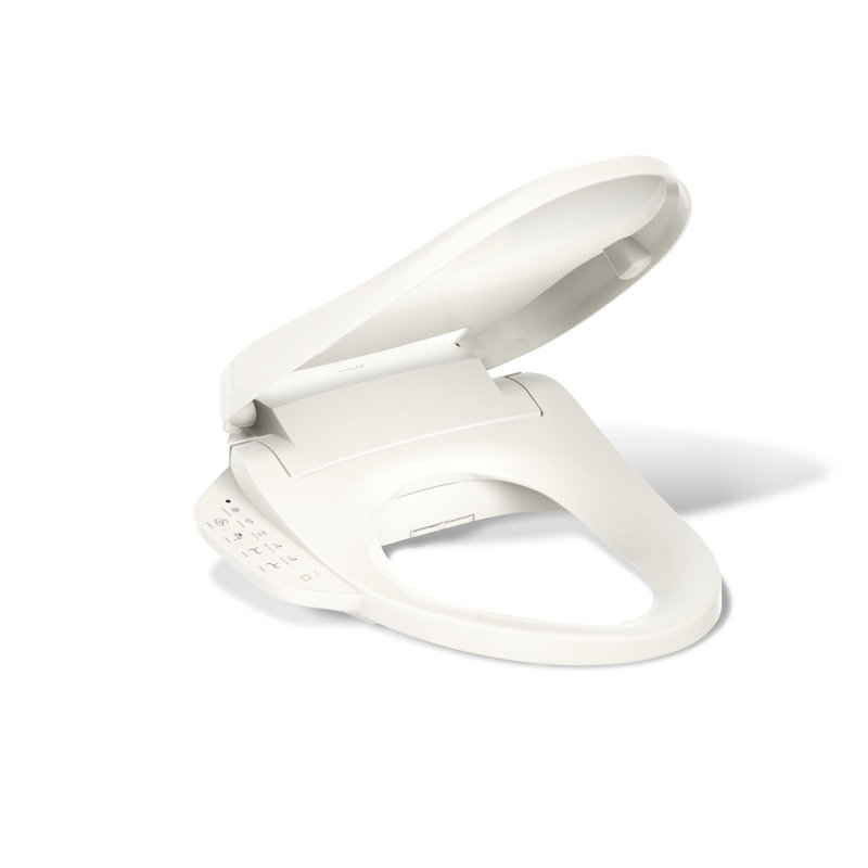 PureWash E590 Elongated Bidet Toilet Seat, Heated Bidet for Existing Toilet, Nightlight, Biscuit