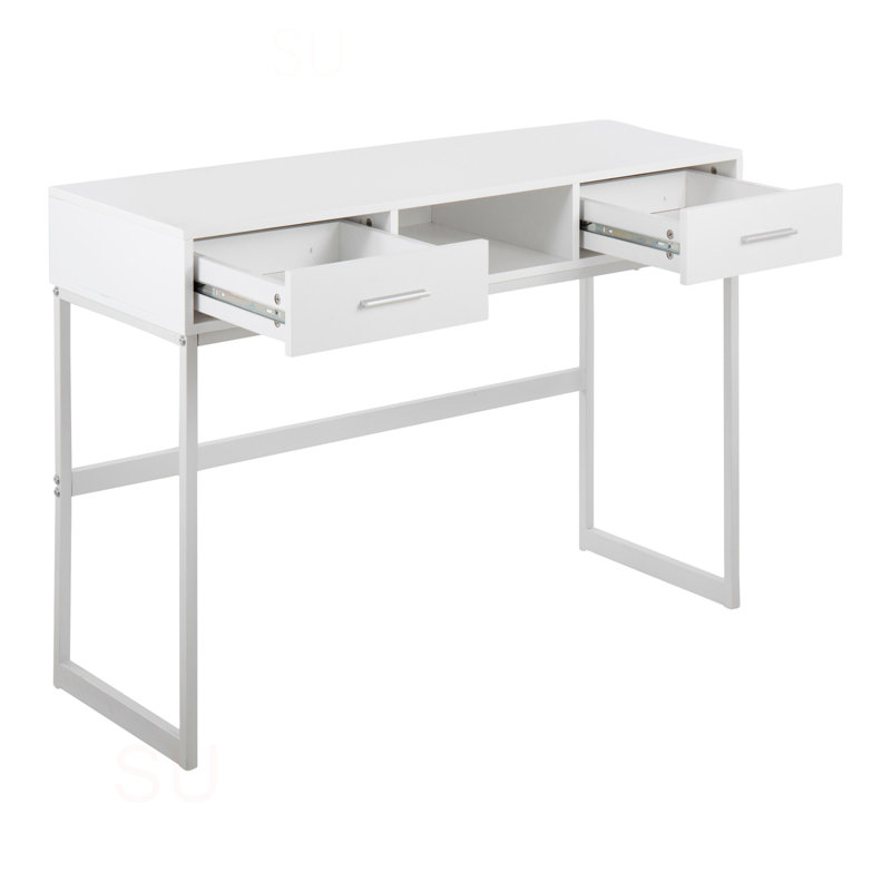 Franklin Contemporary Console Table In Metal And Wood By Lumisource, White