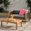 Ensemble de meubles de patio 4 pièces avec coussin moelleux et table basse en bois