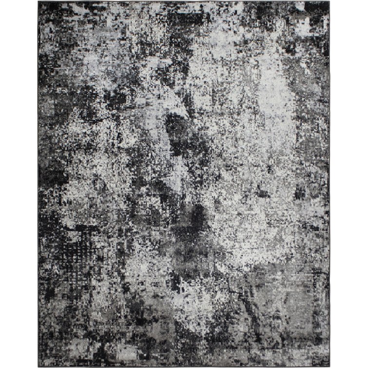 Machine Washable Bridget Gray/Black Rug